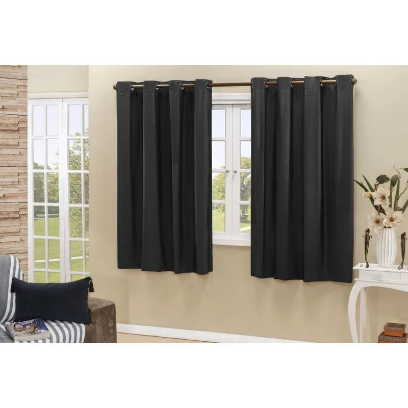 Cortina Corta Luz Blecaute Blackout 2,20 X 1,30M Preto