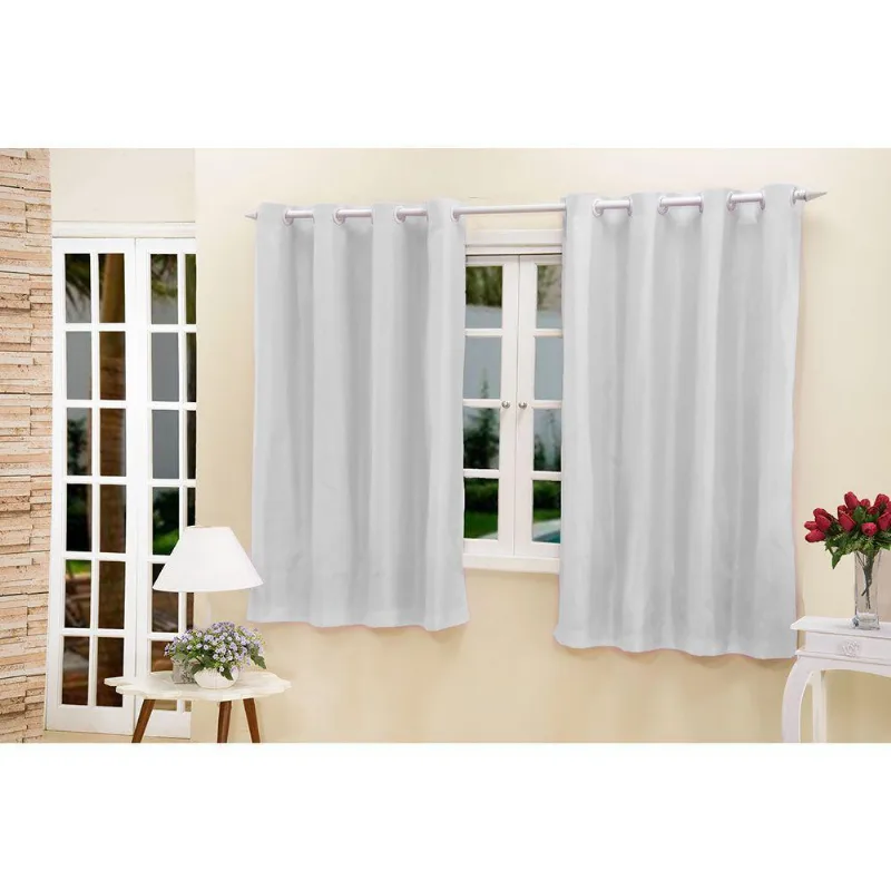 Cortina Corta Luz Blecaute Blackout 2,20 X 1,30M Branco