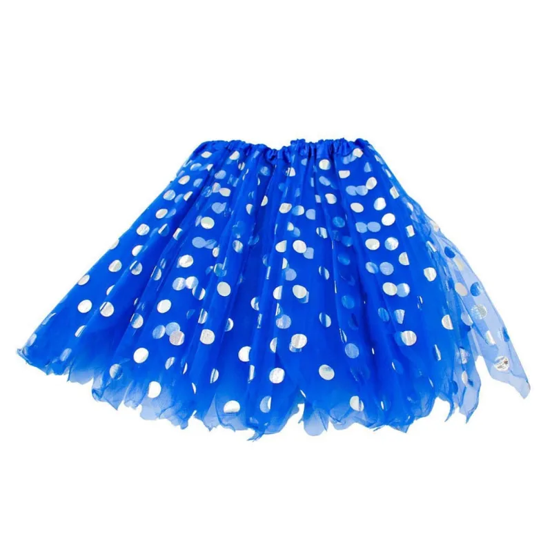 Saia Tule Adulto Acessório Fantasia Carnaval Azul Bolinhas