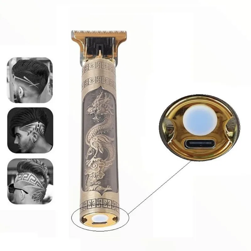 Maquina De Cortar Cabelo Dragão USB recarregavel - Ideal para levar a qualquer lugar.