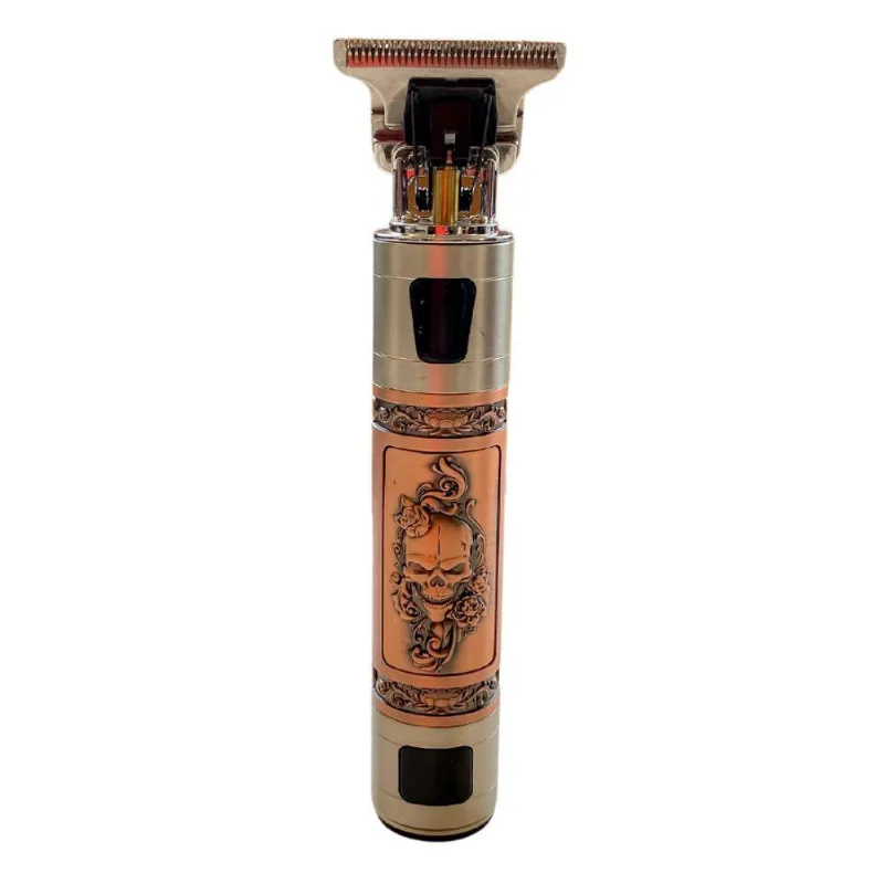 Maquina De Cortar Aparador De Cabelo Profissional Barbeiro Caveira Barbeador Eletrico Retro Esculpida Cabeça T
