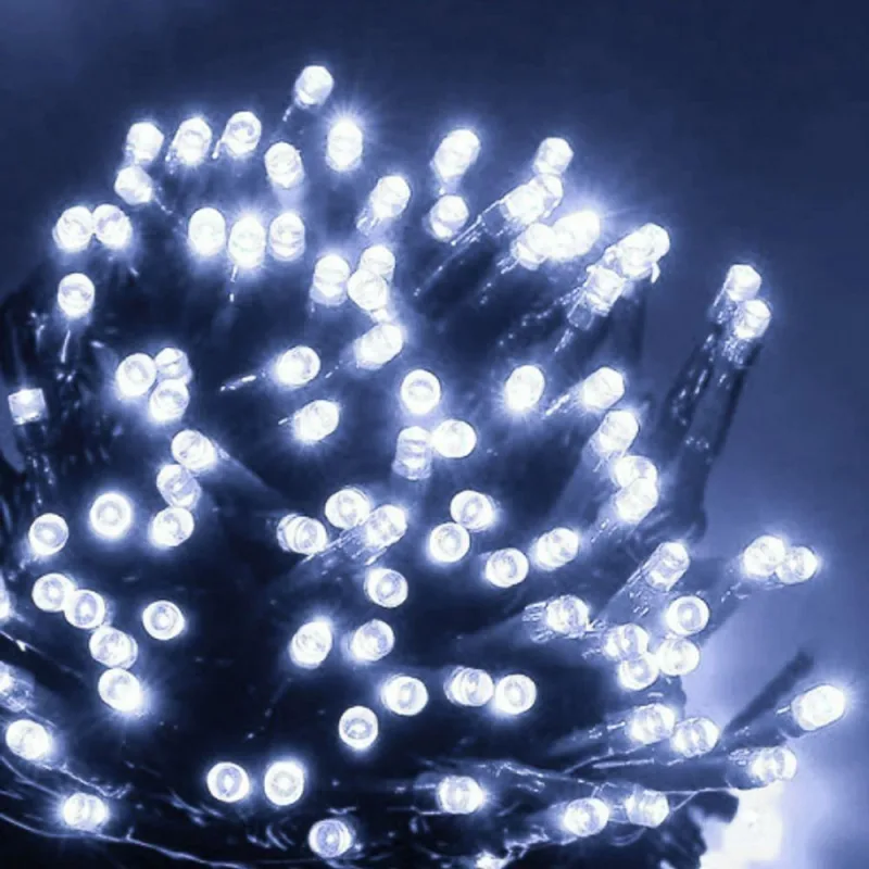 10 Metros De Led Pisca Cordão Com 100 Lampadas Formato Gota Fio Preto Branco Frio - OUTRAS - Casa E Construção