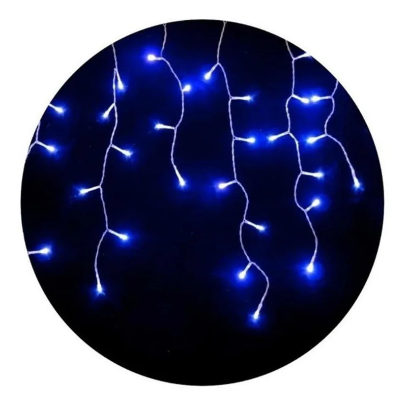 Pisca Natal 7m Cascata 300 Leds Azul - 8 Modos