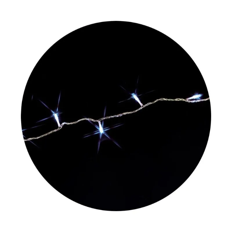 Cordão Com 50 Lampadas De Led Formato Pequena Gota 5 Metros Fio Crystal Cores Branco