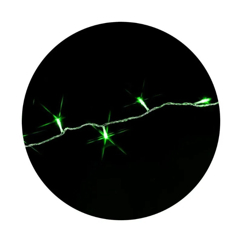 Cordão Com 50 Lampadas De Led Formato Pequena Gota 5 Metros Fio Crystal Cores Verde