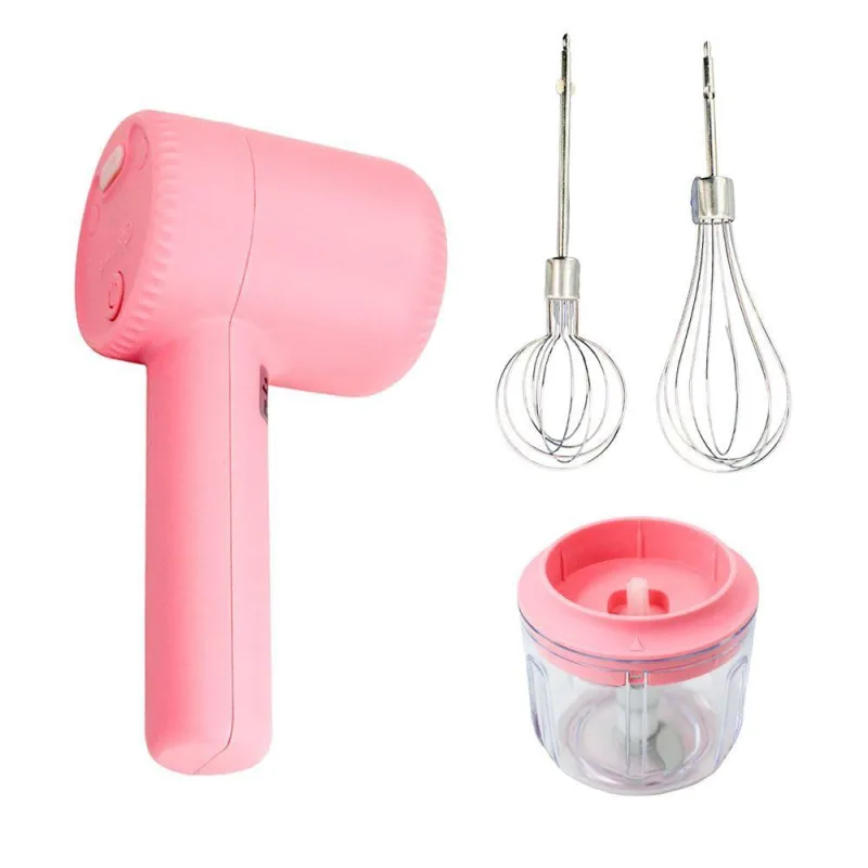 Batedeira E Triturador Eletrico Processador Usb Recarregavel Rosa - OUTRAS - Eletroportáteis