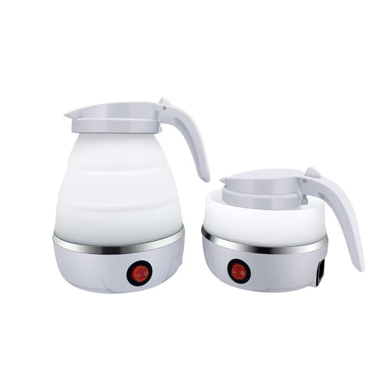 Chaleira Eletrica Dobravel Jarra Bule Silicone 600W 110V 600ml Portatil Branco - OUTRAS - Eletroportáteis