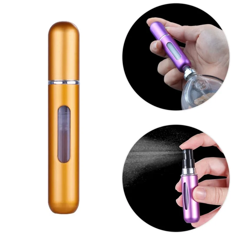 Mini Frasco Porta Perfume Recarregavel Bolsa Viagem 8ml - Ideal para Bolsa e Viagem Cor:Dourado Fosco - VIP Shop