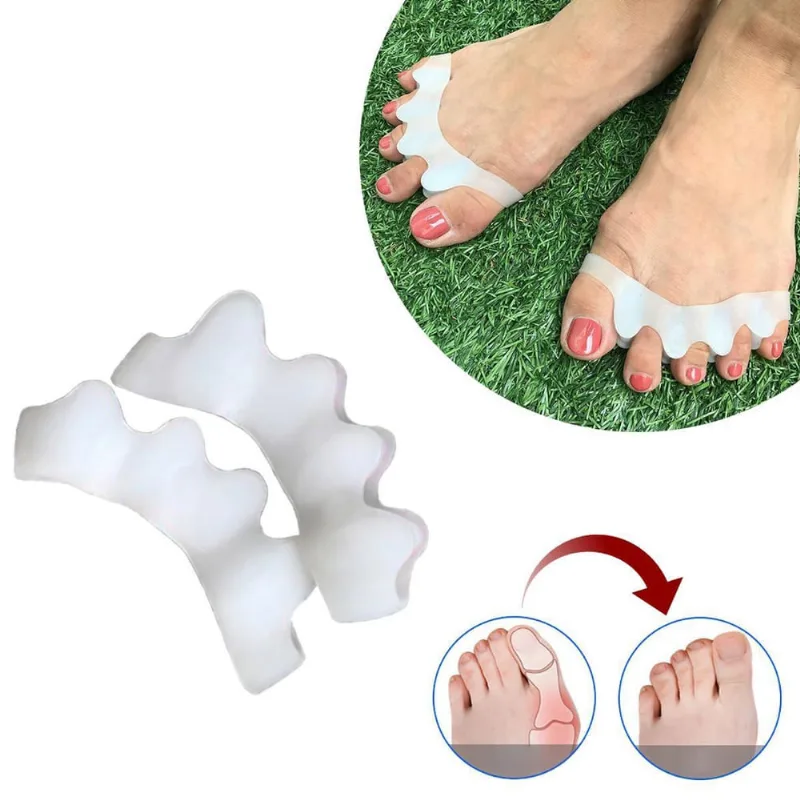 Par Separador De Silicone Dedos Pés Calos Joanete Corretor