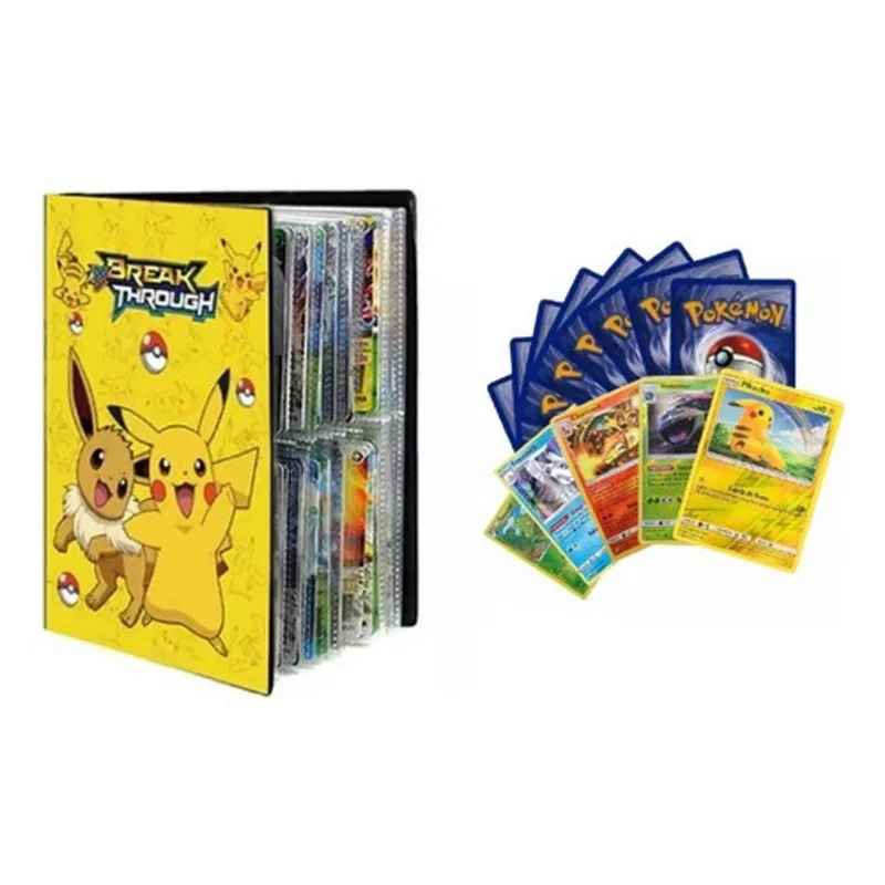 Álbum Oficial Pokémon Porta 240 Cartas Pikachu + 50 Cards