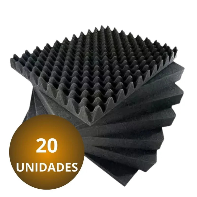 Kit 20 placas espuma acústica 3cm caixa ovo - Não Disponível - Instrumentos Musicais