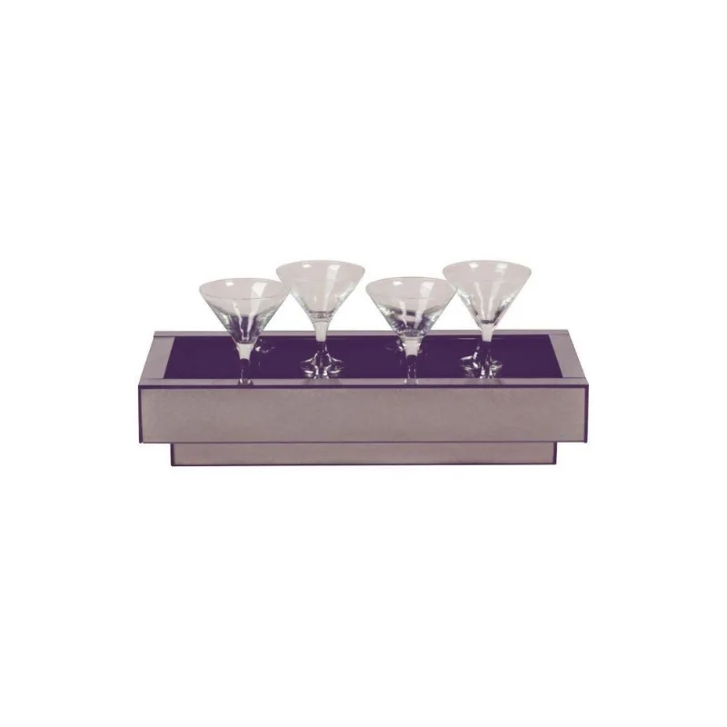 Bandeja Grande Espelhada Fumê Sala Decoração Luxo 60x35