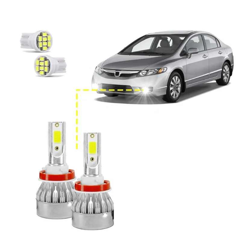 Kit Ultra Led New Civic 2007/2011 Farol Baixo 20000 Lúmens