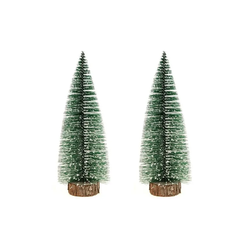 Kit 2 Mini Arvore de Natal Pinheiro 30cm Verde Nevada Enfeite Decoracao Natalina Premium