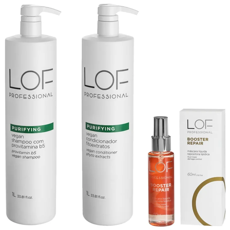 Kit lof Purifying Sh. + Cond. 1L + Repair Booster Máscara - Não Disponível - Cabelos