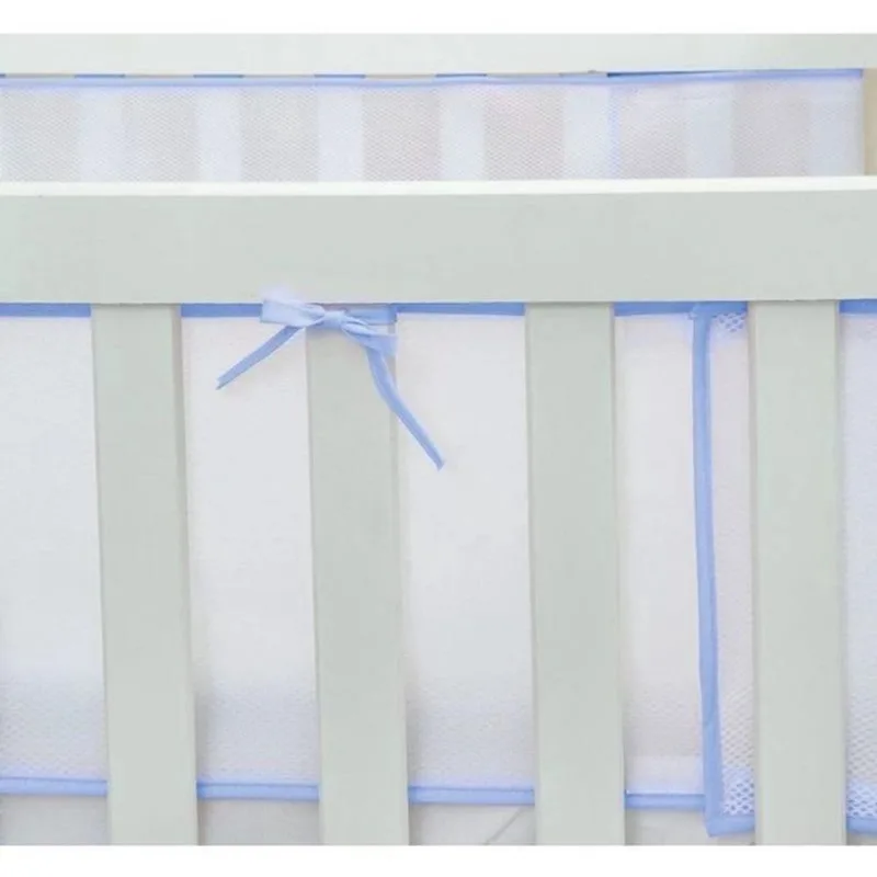 Tela Protetora Lateral De Berço Para Mini Berço Azul