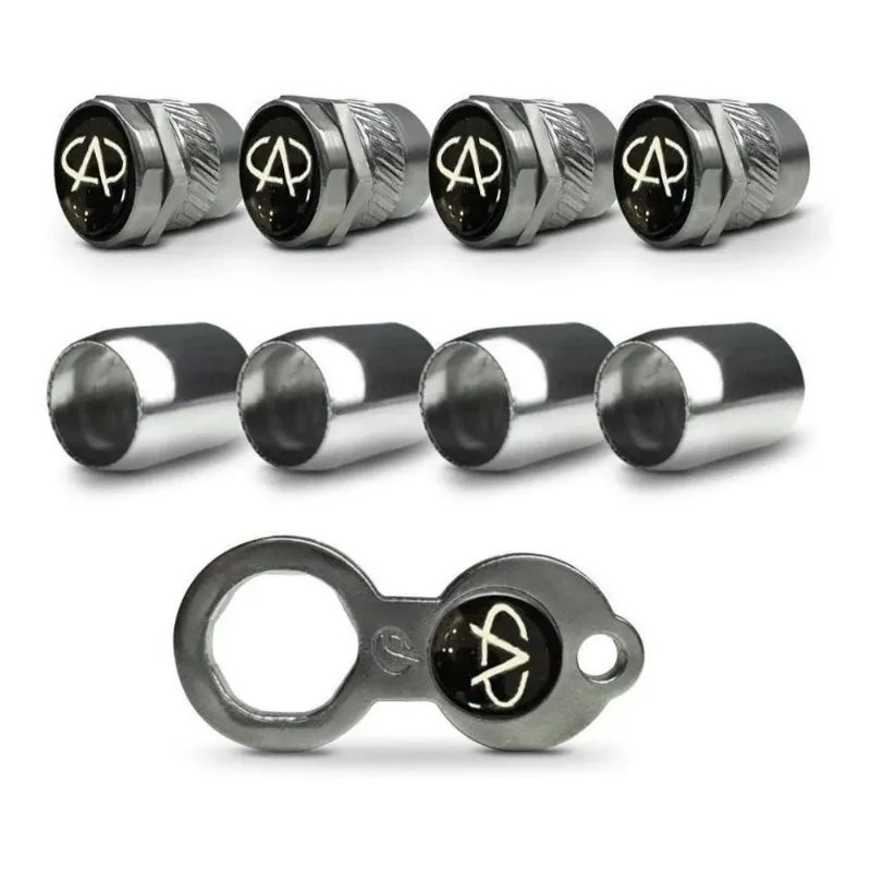 Bico Pneu Cromado Pino Roda Válvula Antifurto Chery - Metal