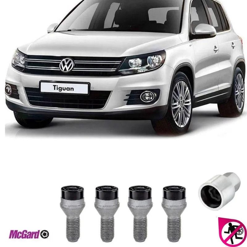 Kit Parafuso Trava Antifurto Roda Vw Tiguan Original Preto
