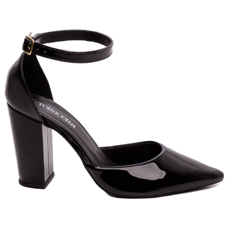 Sapato Scarpin Salto Alto Grosso Bico Fino 9 cm Torricella