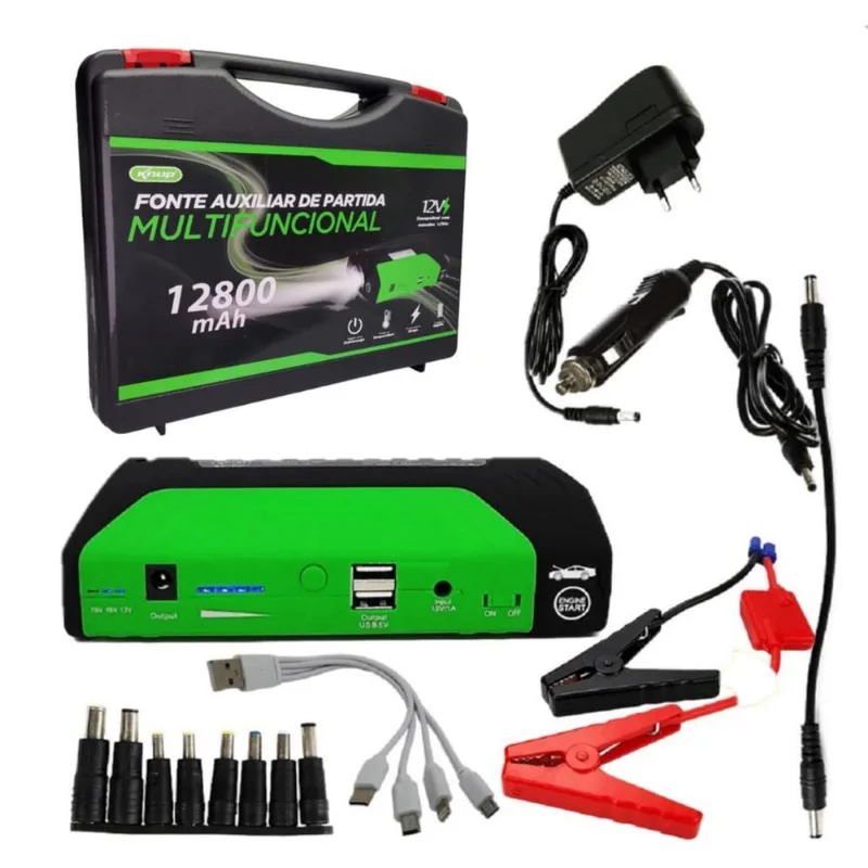 Fonte Auxiliar Partida Multifuncional Portátil Veicular 12V TC07A +