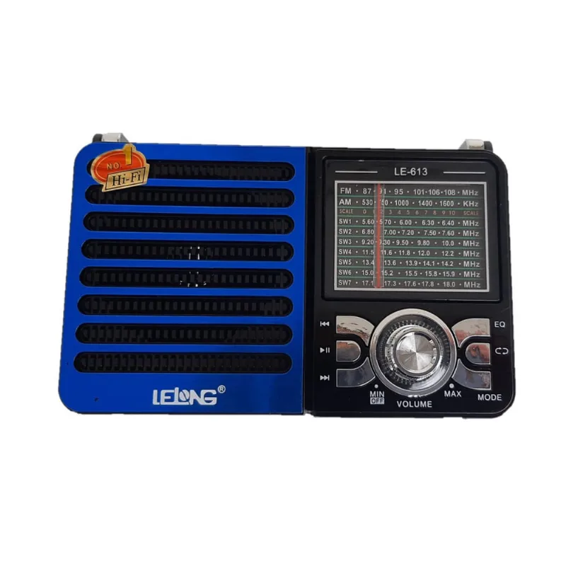 Radio retro antigo am fm sw USB sd tf lanterna bluetooth le long LE-613 azul