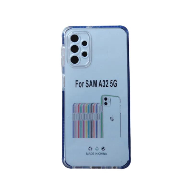 Capa Transparente Borda Color Samsung Galaxy A32 5G - Azul