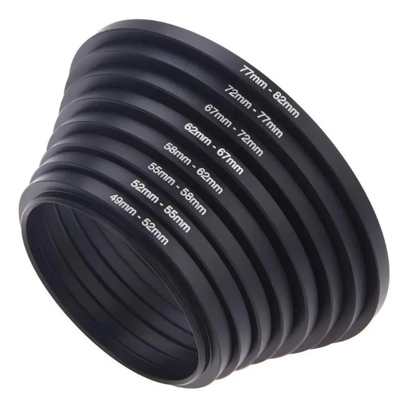 Kit 8 Anel Adaptador Step Up Filtro Lente 49mm 82mm