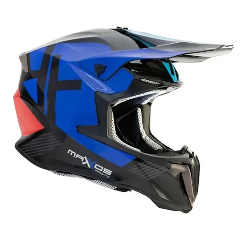 Capacete motocross mattos racing combat leggero azul 58