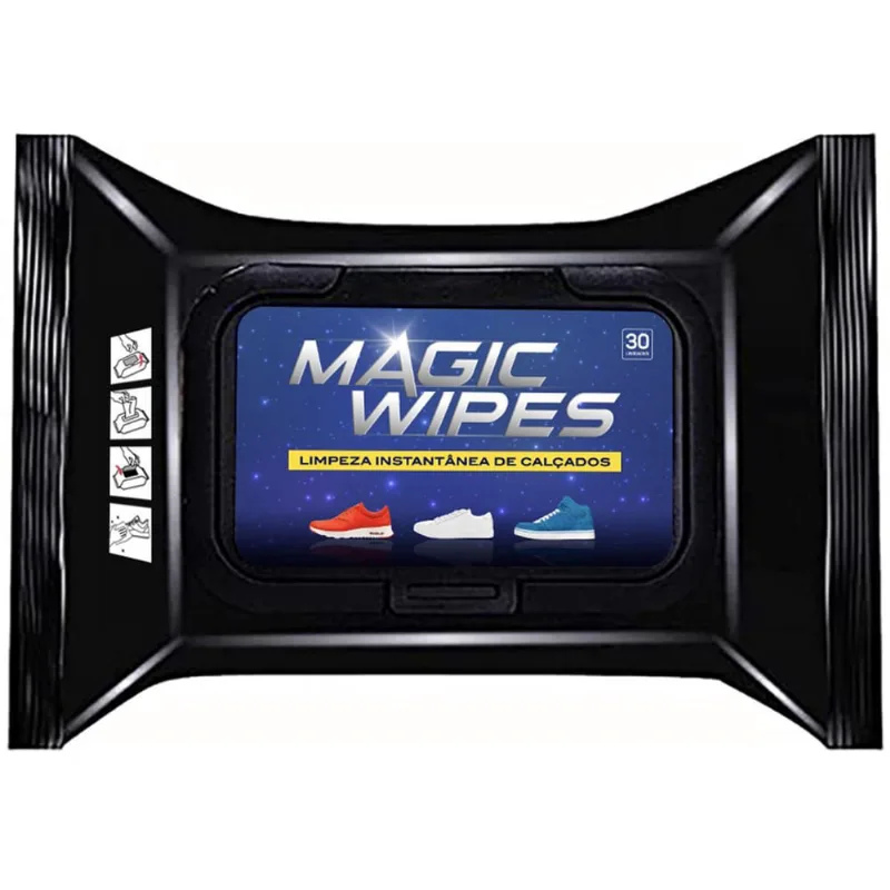 Limpa Tênis Sapato Bolsa Instantâneo Magic Wipes Prático