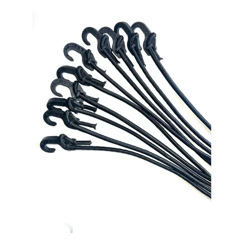 3x Elástico P Bagageiro Regulável Moto/bike 10un 1,0mt Preto