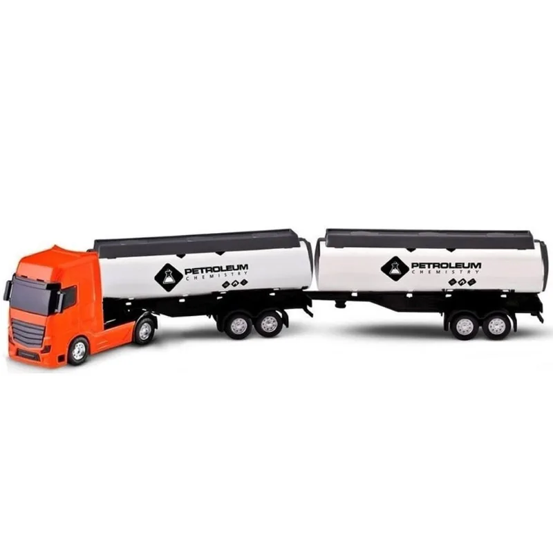 Caminhão Bitrem Laranja Tanque Pipa Petroleum Roma Brinquedo