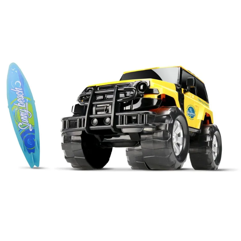 Carrinho Jipe Amarelo Com Prancha Render Force Infantil Roma
