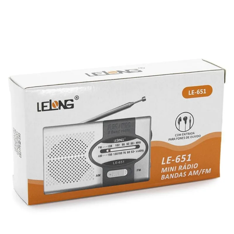 Rádio Portátil Lelong Le-651 Am/ Fm/ Sw Com Fone De Ouvido