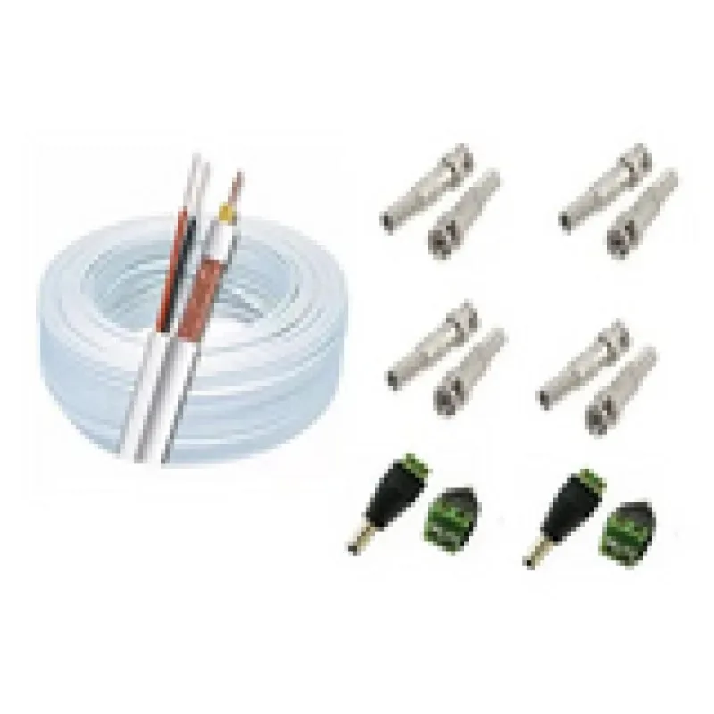 100m Cabo Coaxial Para Cftv + Conectores P/ 4 Câmeras