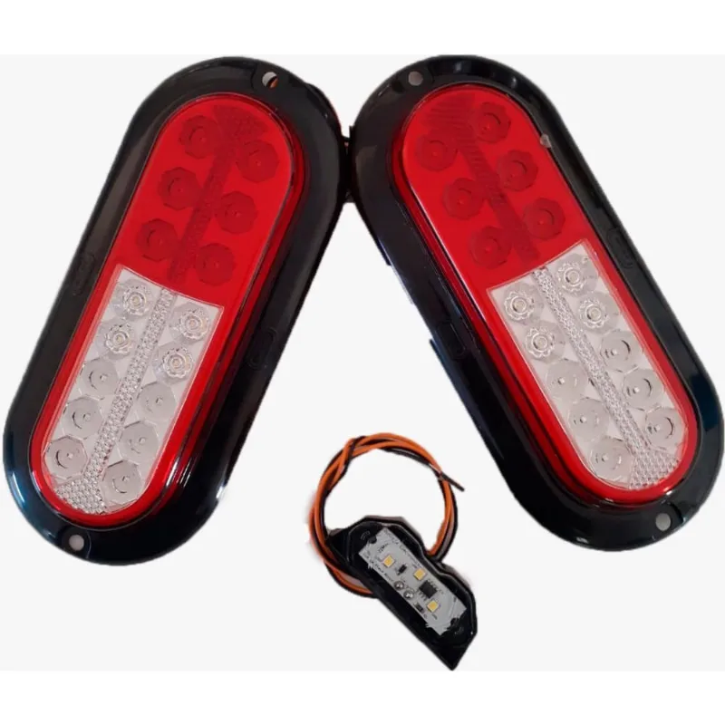 Kit 2 Lanternas + 1 Luz De Placa Carretinha Reboque Jet Ski