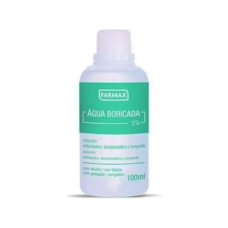 Água Boricada 3% Farmax 100ml Uso Topico Gotejador - 12 Unds