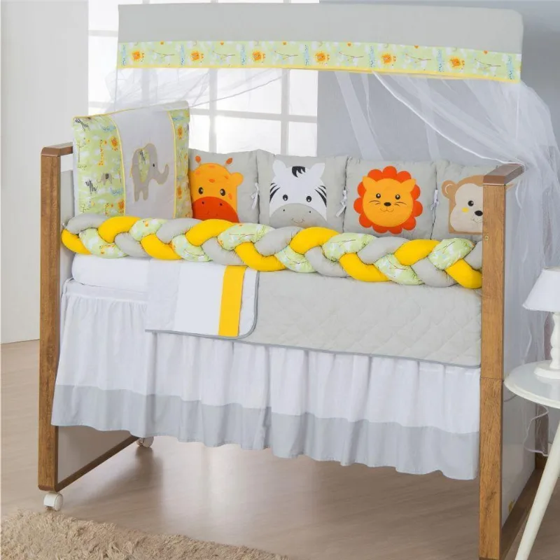 Kit Para Berço Bebê Savana 10 Peças - Amarelo