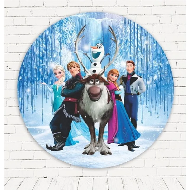 Painel Redondo Sublimado 3d Frozen C/elástico 1,50m
