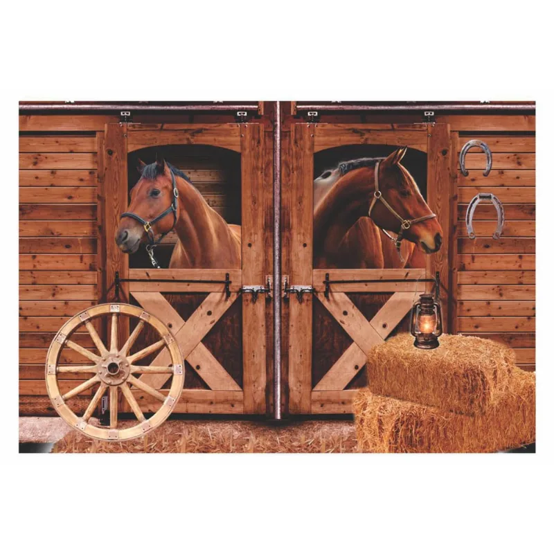 Fundo Fotográfico Em Tecido Cavalos 1,50X2,20