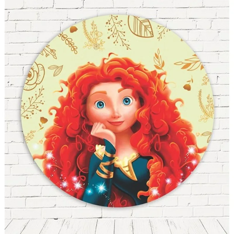 Painel Redondo Sublimado 3d Princesa C/elástico 1,50m