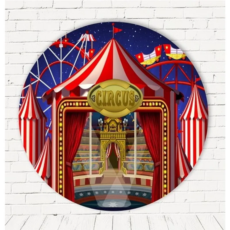 Painel Redondo Sublimado 3d Circo C/elástico 1,50m