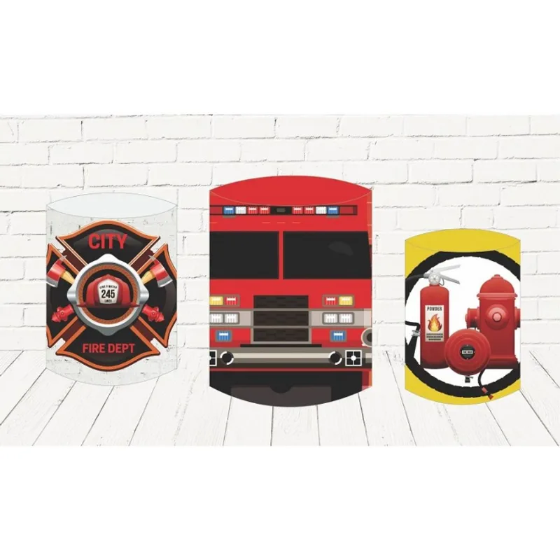 Trio Capa Cilindro Bombeiros Sublimado Veste Fácil C/elástic