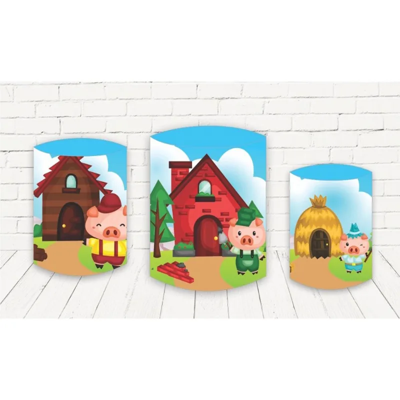 Trio Capa Cilindro 3 Porquinhos Sublimado Vest Fácil C/elást