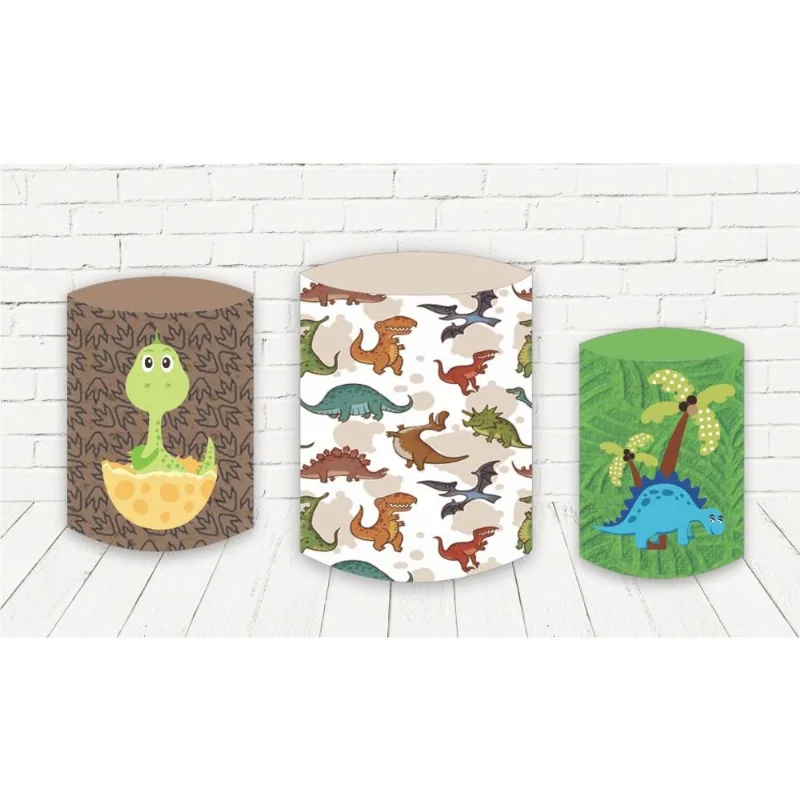 Trio Capa Cilindro Baby Dino Sublimado Vest Fácil C/elást