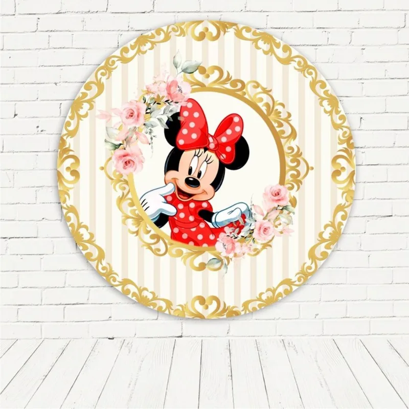Painel Redondo Sublimado 3d Minnie C/elástico 1,50m