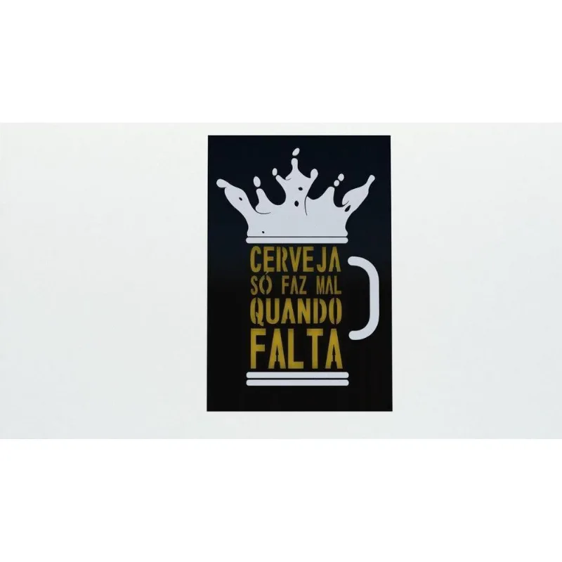 Quadro Decorativo Dmadero Cerveja So Faz Mal Quando Falta 20x30x9cm