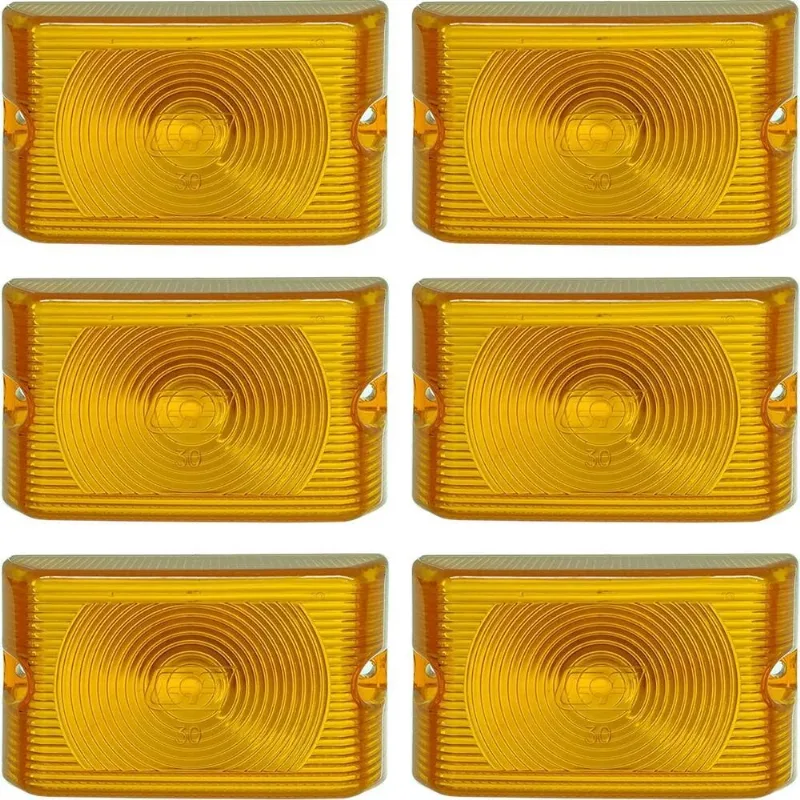 3x Lente Lanterna Lateral Caminhao Carreta Bau Jogo 6 Pçs Gf