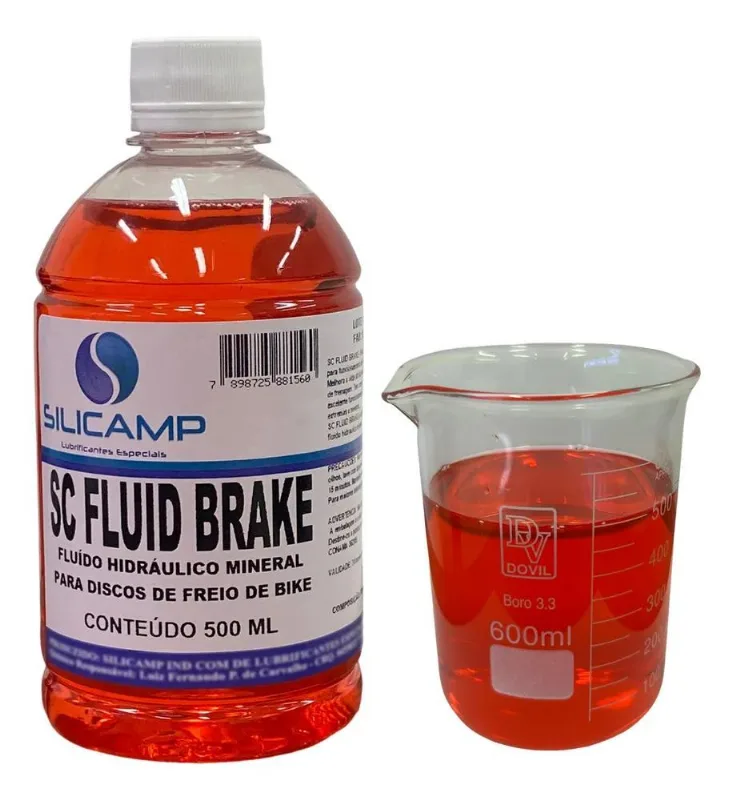 Fluido De Freio Disco Mineral Vermelho Hidráulico Bike 500ml