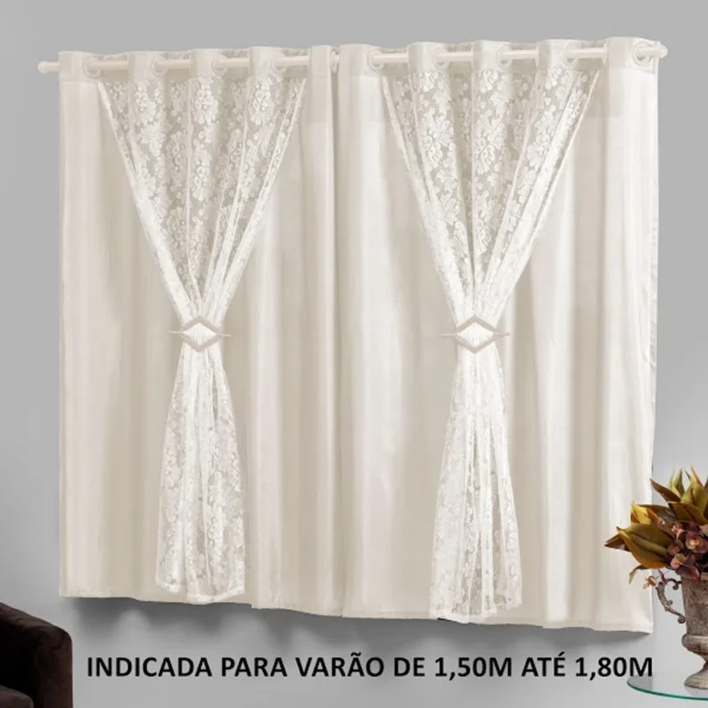 Cortina na cor Palha 2,20mx1,30m para Decoração Marrocos