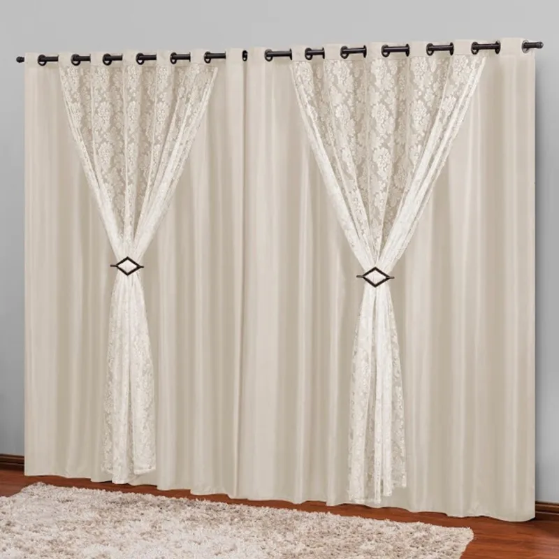 Cortina em tecido sala ou quarto 3,00x2,50 Cores Marrocos